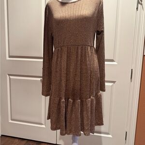 Cupshe Brown Long Sleeve Mini Dress